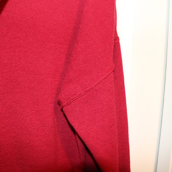 Christopher & Banks Womens  RedHooded Sweater XL Red with Plaid trim - Picture 5 of 5